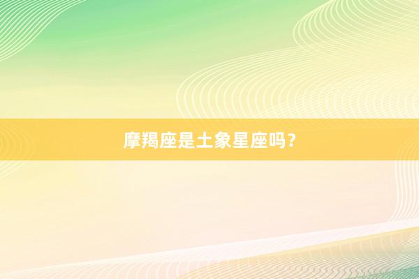 摩羯座是土象星座吗?